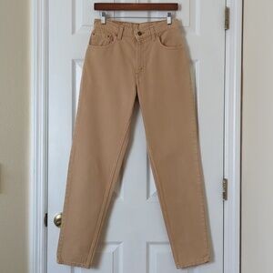 Levi's 90's Vintage 550 Classic High Waisted Relaxed Fit Tapered Leg Jeans Tan 9